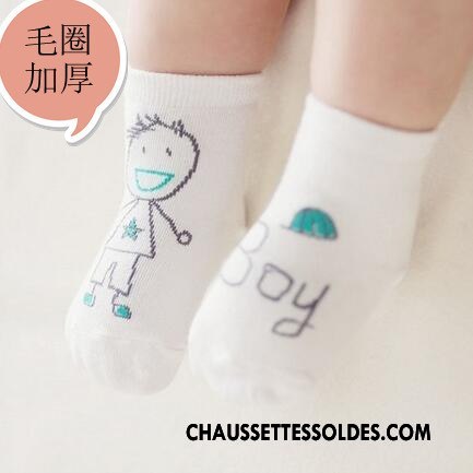Chaussettes Mi Hautes Garçon Bébé Enfant 100% Coton Bouche Libre Hiver Renforcé Bleu