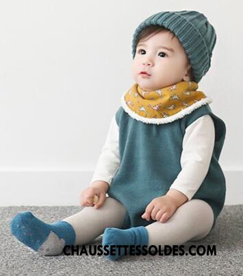 Chaussettes Mi Hautes Garçon Bébé Enfant 100% Coton Bouche Libre Hiver Renforcé Bleu