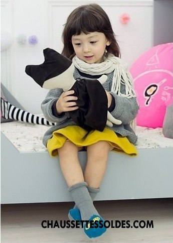 Chaussettes Mi Hautes Garçon Bébé Enfant 100% Coton Bouche Libre Hiver Renforcé Bleu