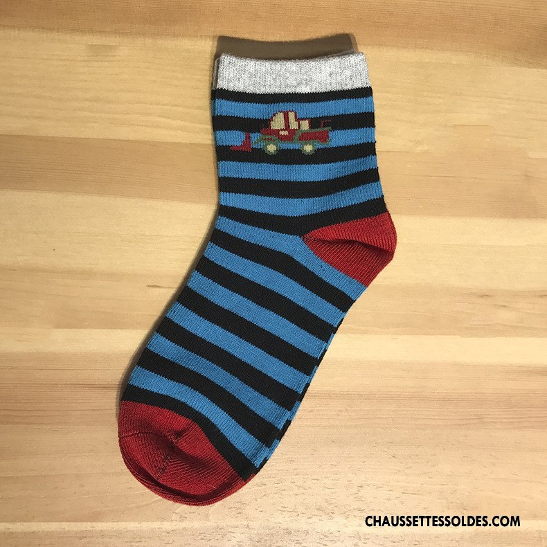 Chaussettes Mi Hautes Garçon Bébé Milieu Enfant Personnalité Coton Bio Dessin Animé Couleurs Mixtes Marron / Brun