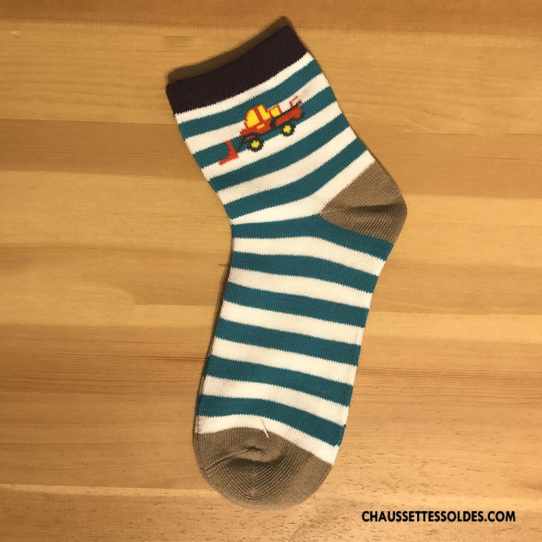 Chaussettes Mi Hautes Garçon Bébé Milieu Enfant Personnalité Coton Bio Dessin Animé Couleurs Mixtes Marron / Brun