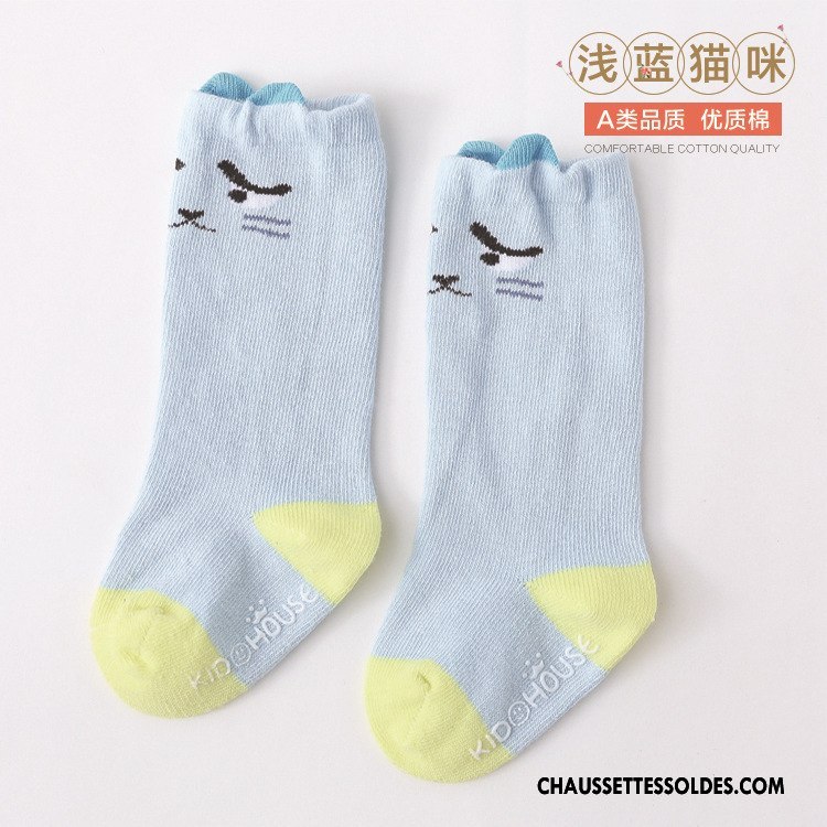 Chaussettes Mi Hautes Garçon Bébé Milieu Printemps Dessin Animé Enfant Dimensionnel Bleu