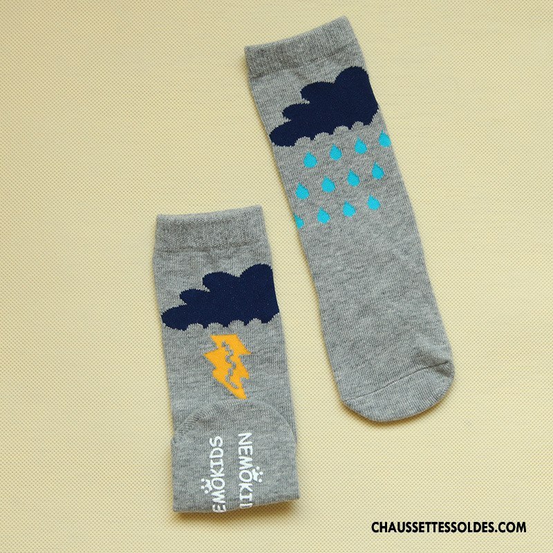 Chaussettes Mi Hautes Garçon Charmant Antidérapant Bébé Milieu Dimensionnel Printemps Jaune