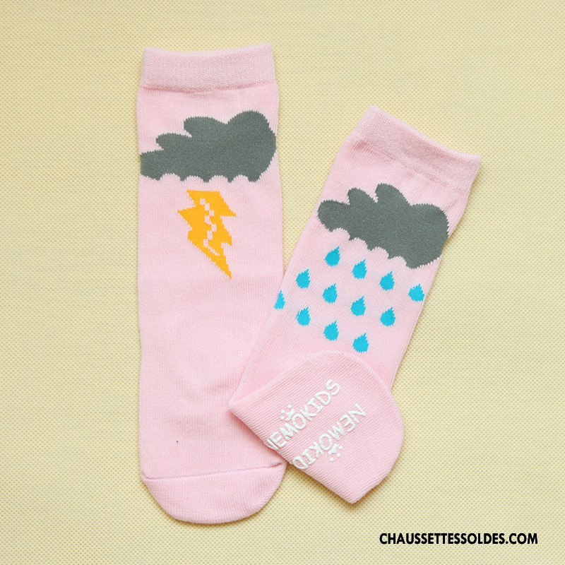 Chaussettes Mi Hautes Garçon Charmant Antidérapant Bébé Milieu Dimensionnel Printemps Jaune