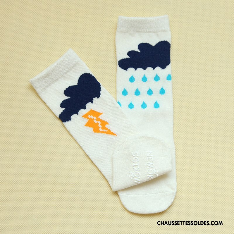 Chaussettes Mi Hautes Garçon Charmant Antidérapant Bébé Milieu Dimensionnel Printemps Jaune