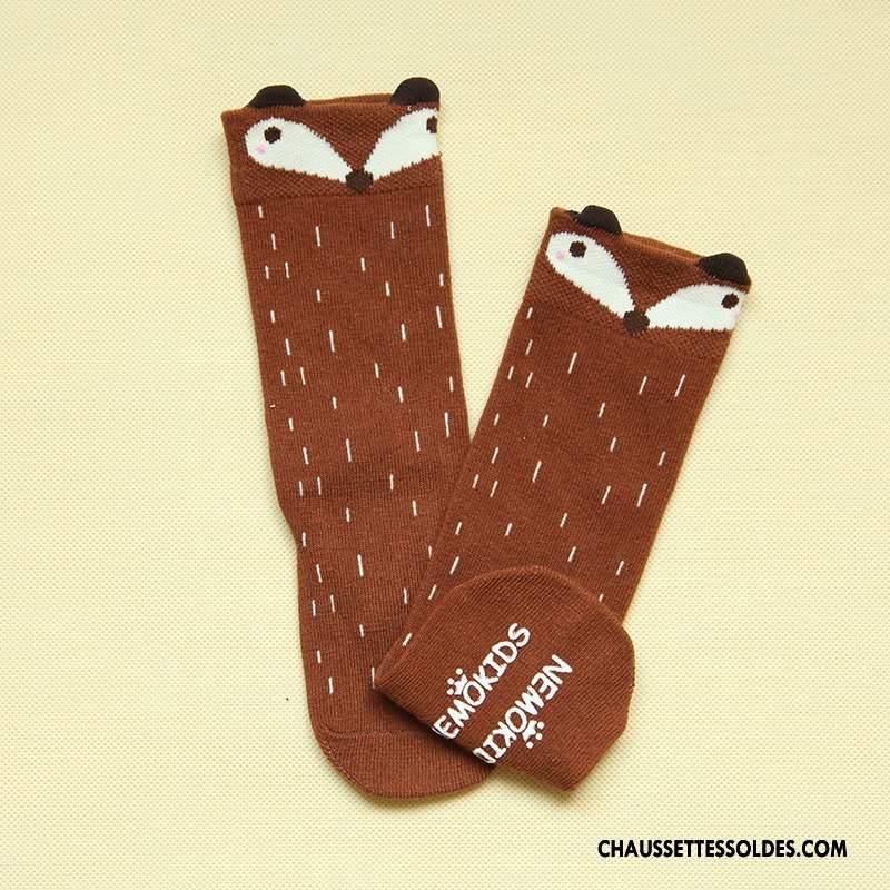 Chaussettes Mi Hautes Garçon Charmant Antidérapant Bébé Milieu Dimensionnel Printemps Jaune