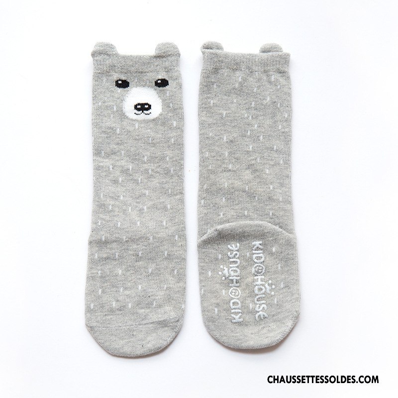 Chaussettes Mi Hautes Garçon Charmant Dessin Animé Bébé Enfant Printemps Milieu Jaune