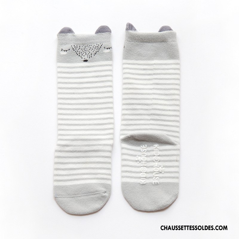 Chaussettes Mi Hautes Garçon Charmant Dessin Animé Bébé Enfant Printemps Milieu Jaune