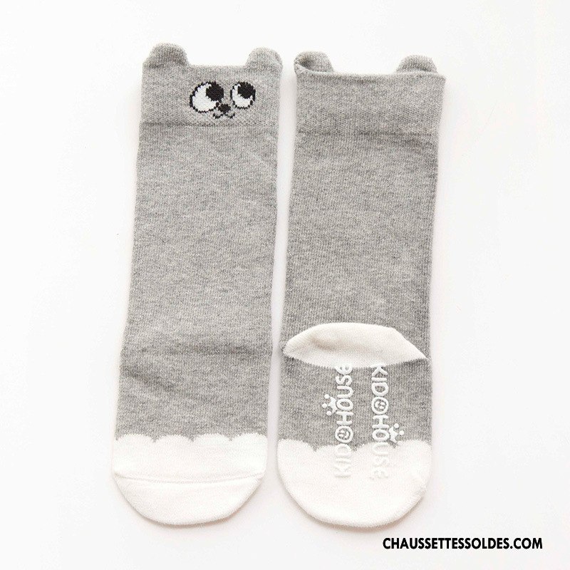 Chaussettes Mi Hautes Garçon Charmant Dessin Animé Bébé Enfant Printemps Milieu Jaune