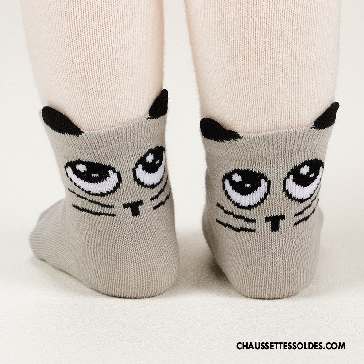 Chaussettes Mi Hautes Garçon Chat Dessin Animé Le Nouveau Chaussettes En Coton Enfant Dimensionnel Bleu