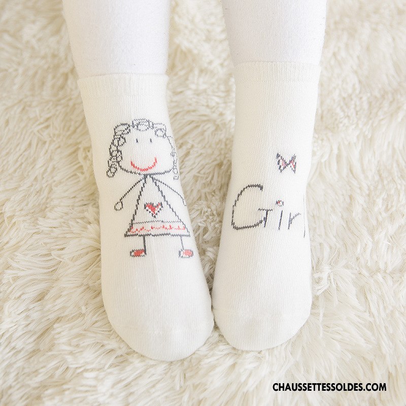 Chaussettes Mi Hautes Garçon Chaussettes En Coton Bébé Asymétrie Fille Hiver Homme Blanc