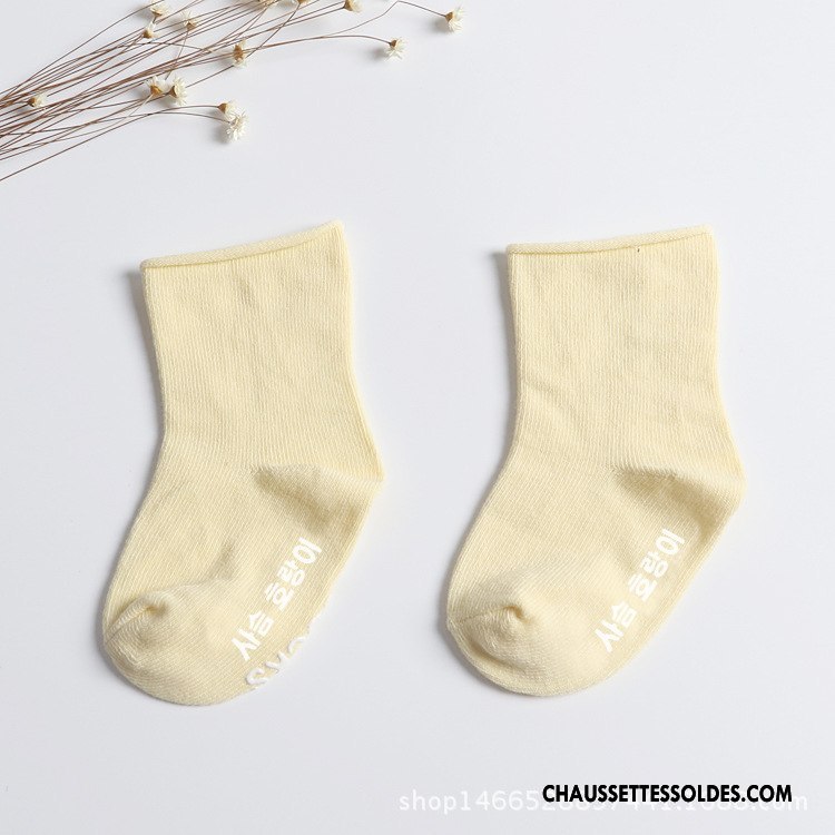 Chaussettes Mi Hautes Garçon Coton Bio Bébé Antidérapant Bouche Libre Été Enfant Bleu Clair Pure