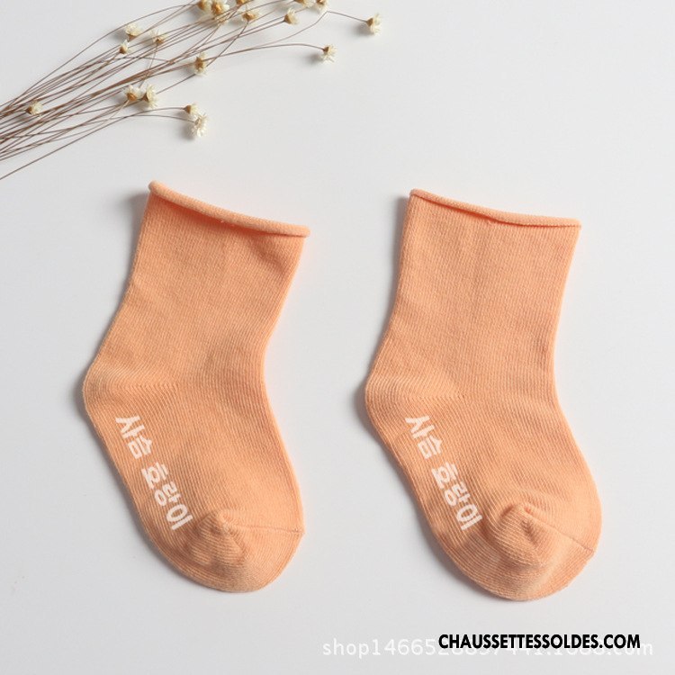 Chaussettes Mi Hautes Garçon Coton Bio Bébé Antidérapant Bouche Libre Été Enfant Bleu Clair Pure