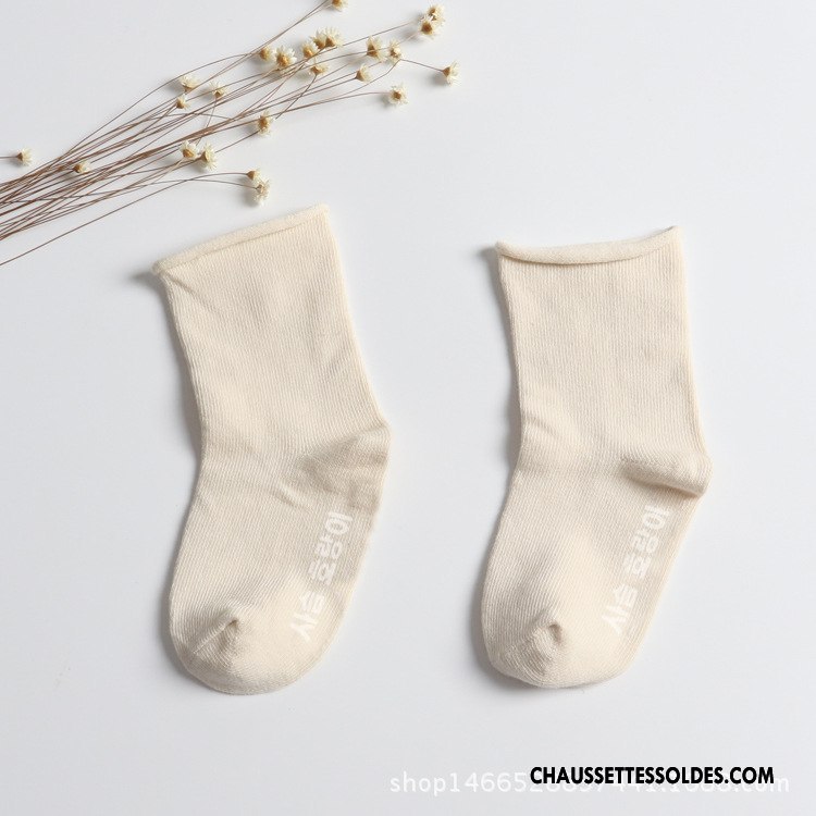 Chaussettes Mi Hautes Garçon Coton Bio Bébé Antidérapant Bouche Libre Été Enfant Bleu Clair Pure