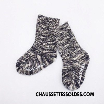 Chaussettes Mi Hautes Garçon De Laine Chaussette Courte Coton Bio Renforcé Enfant L'automne Gris