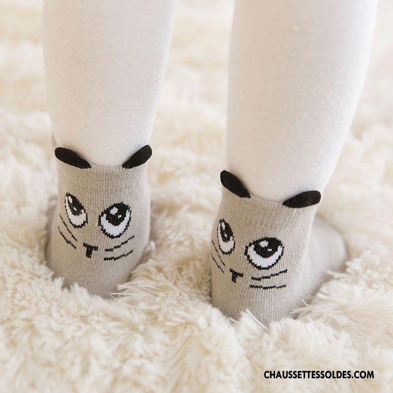 Chaussettes Mi Hautes Garçon Dessin Animé 100% Coton Hiver Milieu Enfant Bébé Bleu