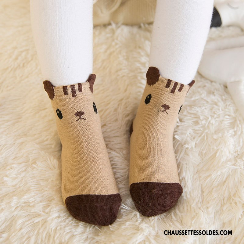 Chaussettes Mi Hautes Garçon Dessin Animé 100% Coton Hiver Milieu Enfant Bébé Bleu