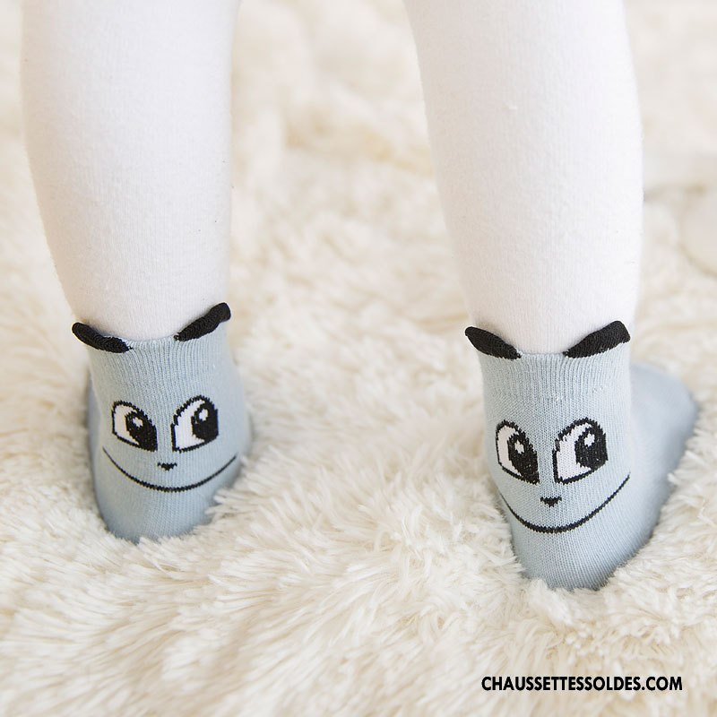 Chaussettes Mi Hautes Garçon Dessin Animé 100% Coton Hiver Milieu Enfant Bébé Bleu