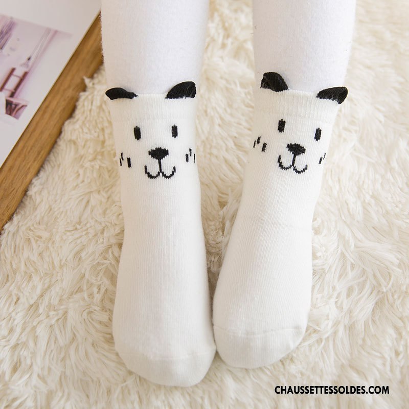 Chaussettes Mi Hautes Garçon Dessin Animé 100% Coton Hiver Milieu Enfant Bébé Bleu
