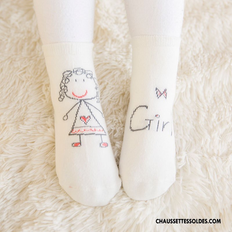 Chaussettes Mi Hautes Garçon Dessin Animé 100% Coton Hiver Milieu Enfant Bébé Bleu