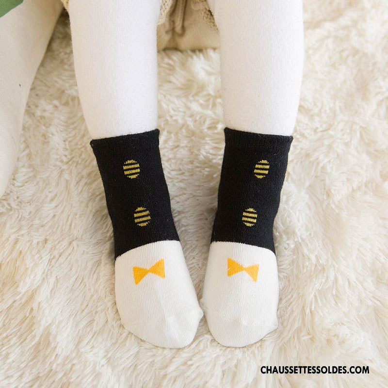 Chaussettes Mi Hautes Garçon Dessin Animé 100% Coton Hiver Milieu Enfant Bébé Bleu