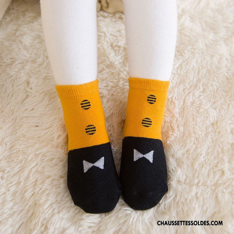 Chaussettes Mi Hautes Garçon Dessin Animé 100% Coton Hiver Milieu Enfant Bébé Bleu