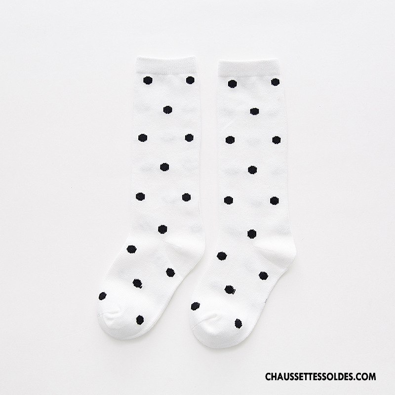 Chaussettes Mi Hautes Garçon Dessin Animé Enfant Le Nouveau Rayé Chaussettes En Coton Milieu Blanc