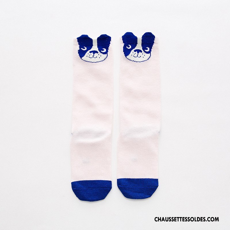 Chaussettes Mi Hautes Garçon Dessin Animé Enfant Le Nouveau Rayé Chaussettes En Coton Milieu Blanc