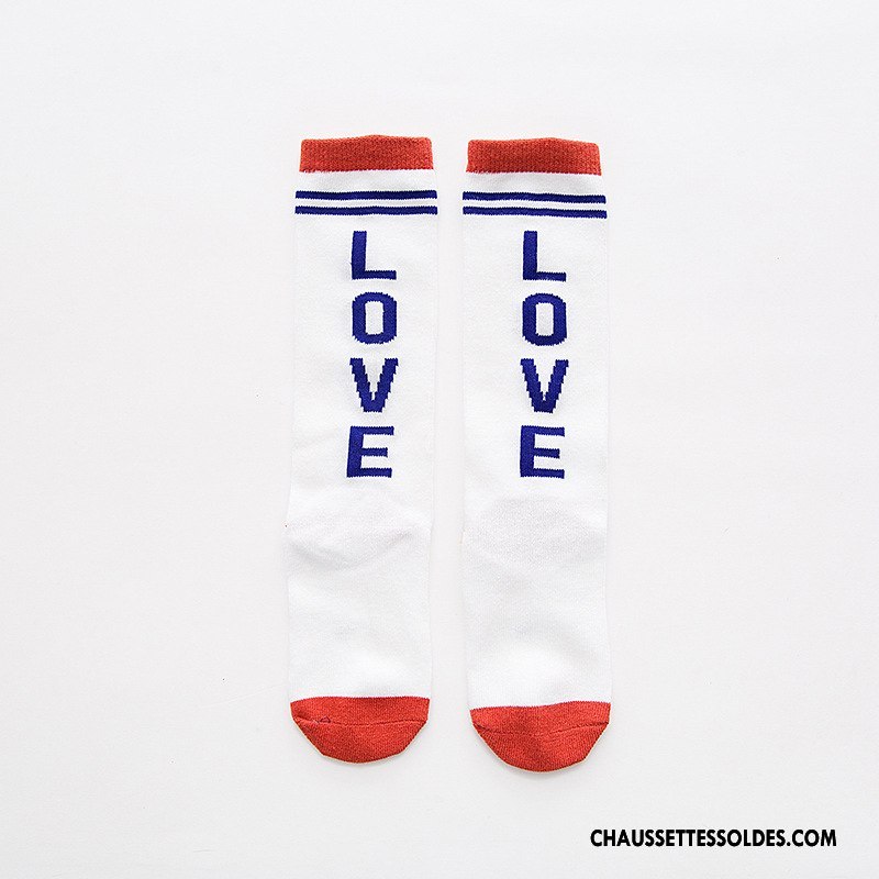 Chaussettes Mi Hautes Garçon Dessin Animé Enfant Le Nouveau Rayé Chaussettes En Coton Milieu Blanc