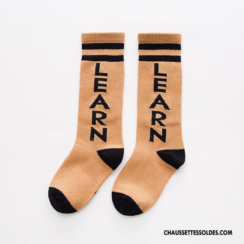 Chaussettes Mi Hautes Garçon Dessin Animé Enfant Le Nouveau Rayé Chaussettes En Coton Milieu Blanc
