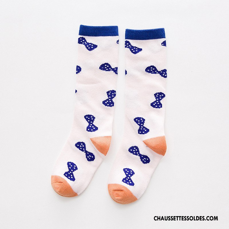 Chaussettes Mi Hautes Garçon Dessin Animé Enfant Le Nouveau Rayé Chaussettes En Coton Milieu Blanc