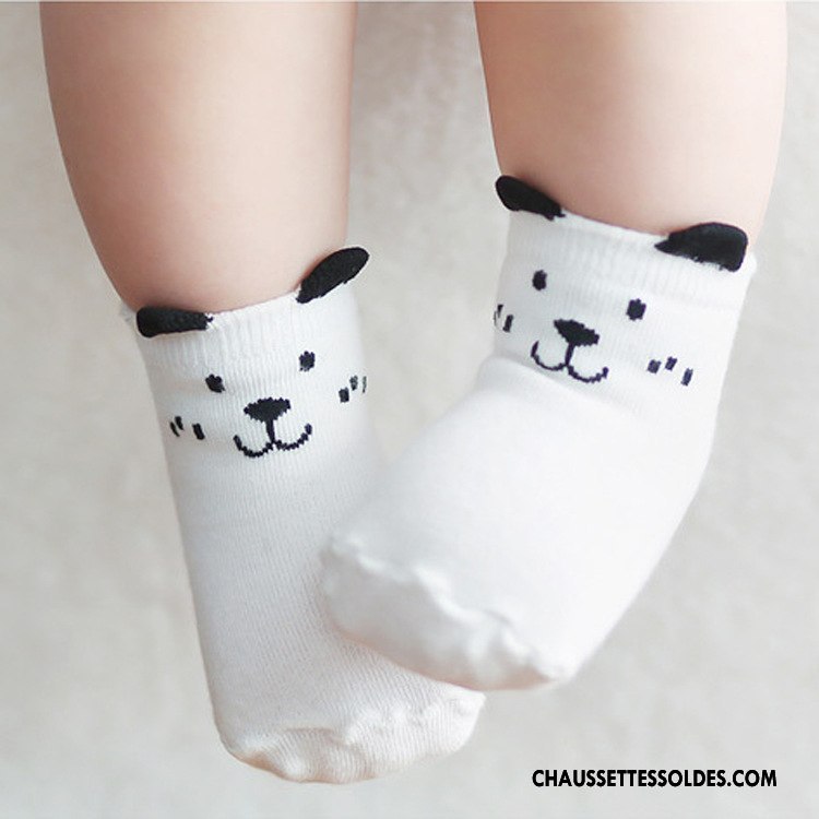 Chaussettes Mi Hautes Garçon Dimensionnel Bébé Antidérapant Chaussette Courte Dessin Animé Coton Bio Gris