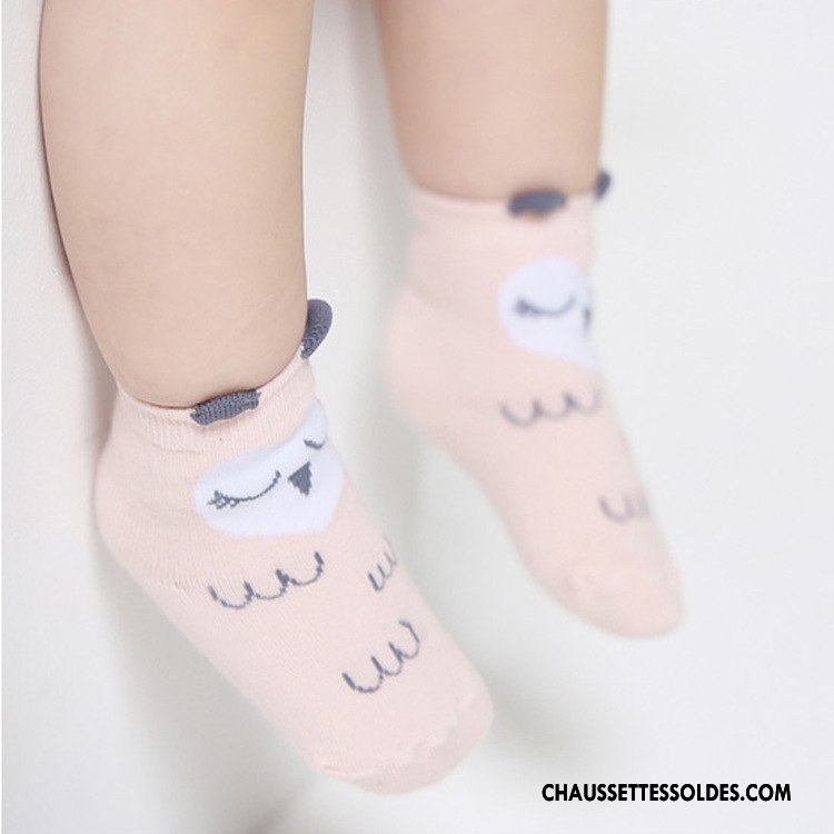 Chaussettes Mi Hautes Garçon Dimensionnel Bébé Antidérapant Chaussette Courte Dessin Animé Coton Bio Gris