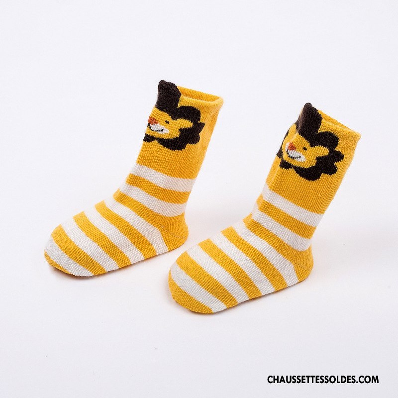 Chaussettes Mi Hautes Garçon Dimensionnel Bébé Antidérapant Chaussette Courte Dessin Animé Coton Bio Gris
