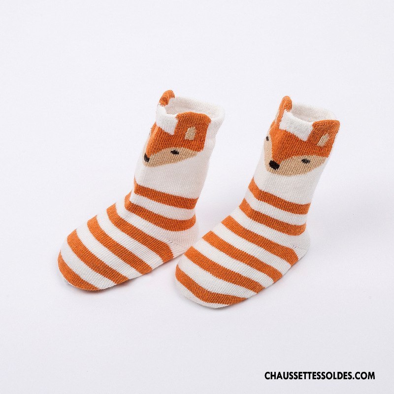 Chaussettes Mi Hautes Garçon Dimensionnel Bébé Antidérapant Chaussette Courte Dessin Animé Coton Bio Gris