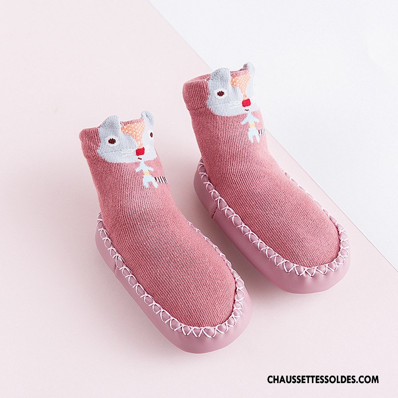 Chaussettes Mi Hautes Garçon Enfant Antidérapant Dessin Animé Bébé L'automne Longue Bleu