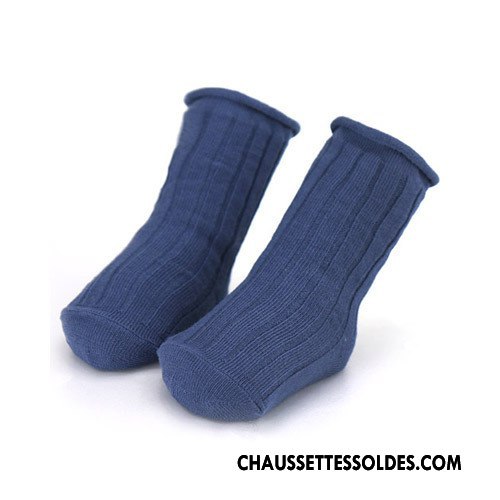 Chaussettes Mi Hautes Garçon Enfant Bouche Libre Bébé Printemps Rayé L'automne Bleu