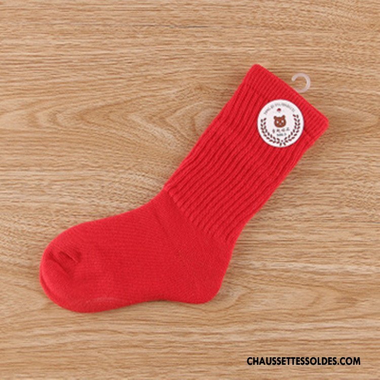 Chaussettes Mi Hautes Garçon Enfant Bébé Milieu Femme Homme Printemps Noir