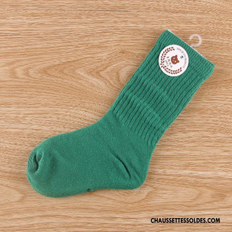Chaussettes Mi Hautes Garçon Enfant Bébé Milieu Femme Homme Printemps Noir