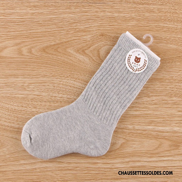 Chaussettes Mi Hautes Garçon Enfant Bébé Milieu Femme Homme Printemps Noir