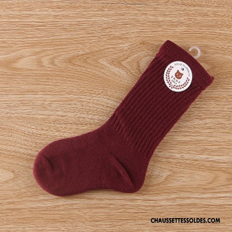 Chaussettes Mi Hautes Garçon Enfant Bébé Milieu Femme Homme Printemps Noir
