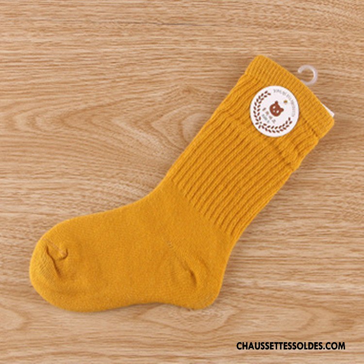 Chaussettes Mi Hautes Garçon Enfant Bébé Milieu Femme Homme Printemps Noir