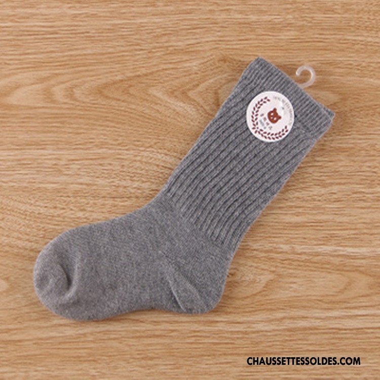 Chaussettes Mi Hautes Garçon Enfant Bébé Milieu Femme Homme Printemps Noir