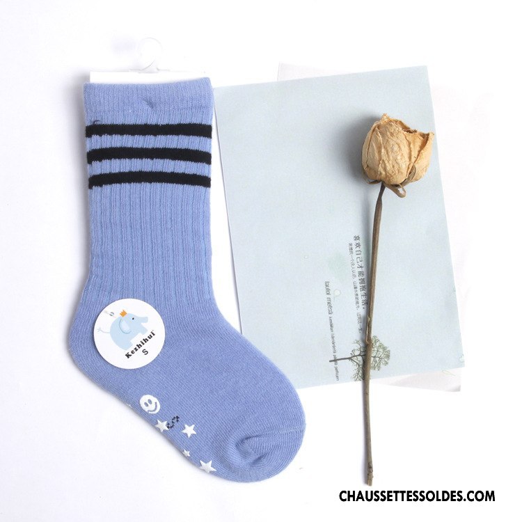 Chaussettes Mi Hautes Garçon Enfant Chaussettes En Coton Milieu Bleu