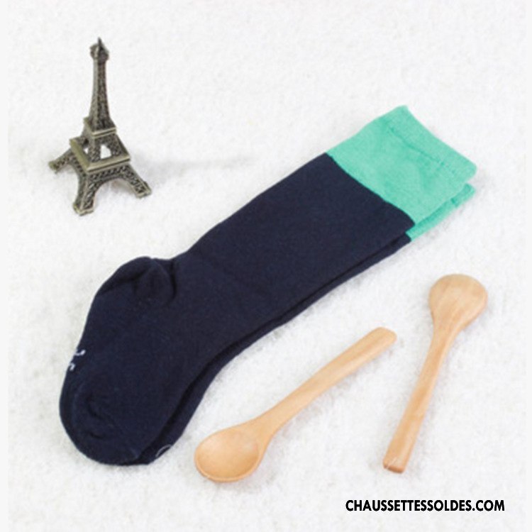 Chaussettes Mi Hautes Garçon Enfant Coton Bio Bébé Milieu Femme Bleu