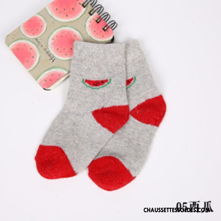 Chaussettes Mi Hautes Garçon Enfant Fruit Le Nouveau Charmant Élève Thermiques Jaune