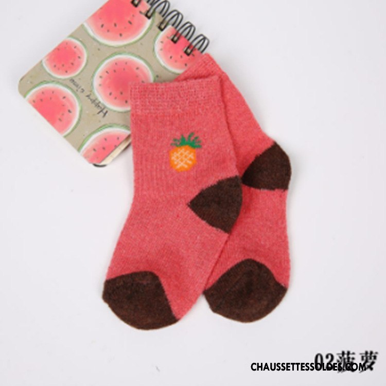 Chaussettes Mi Hautes Garçon Enfant Fruit Le Nouveau Charmant Élève Thermiques Jaune