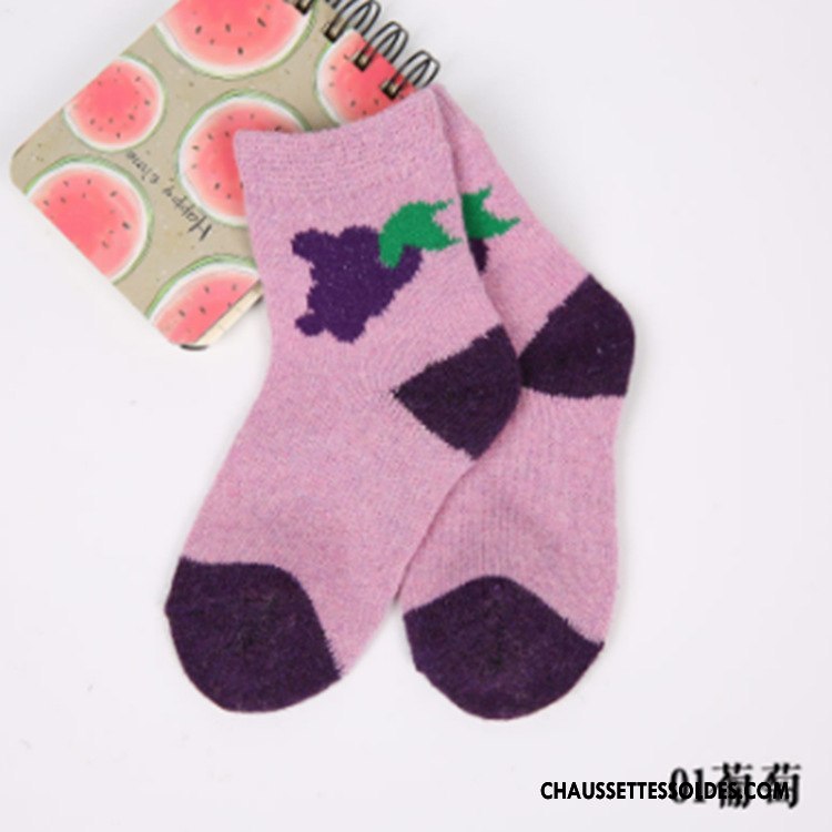 Chaussettes Mi Hautes Garçon Enfant Fruit Le Nouveau Charmant Élève Thermiques Jaune