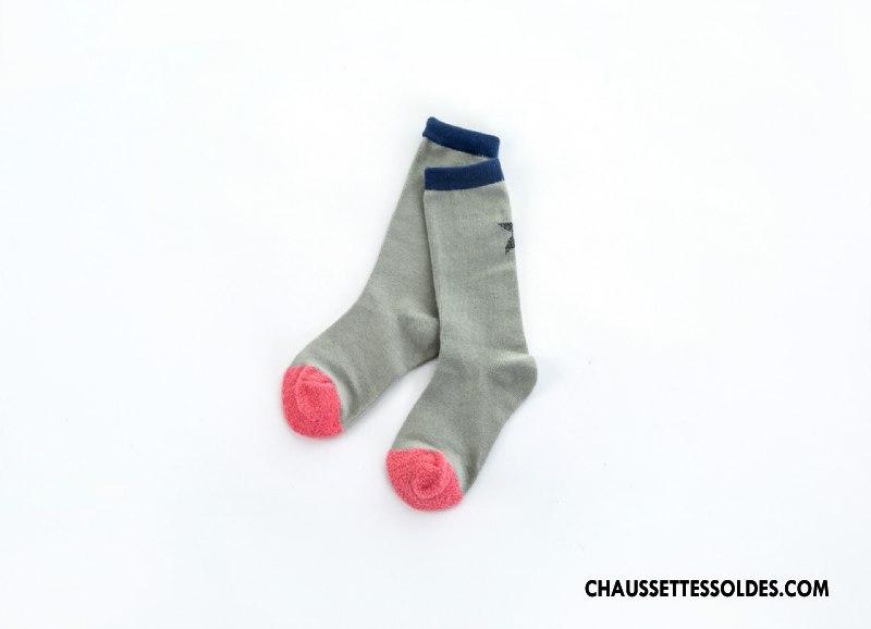 Chaussettes Mi Hautes Garçon Enfant L'automne Chaussettes En Coton Bébé Milieu Hiver Blanc