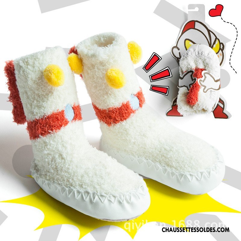 Chaussettes Mi Hautes Garçon Enfant Le Nouveau Caoutchouc Bébé Thermiques Antidérapant Bleu